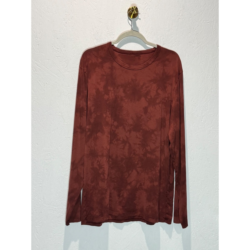 Lululemon Mens Fundamental Long Sleeve Shirt Red Tie Dye XL